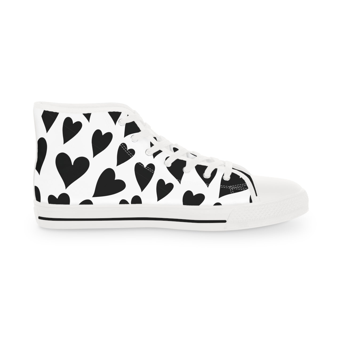 Black Hearts - Men's High Top Sneakers - Sober Symphony®