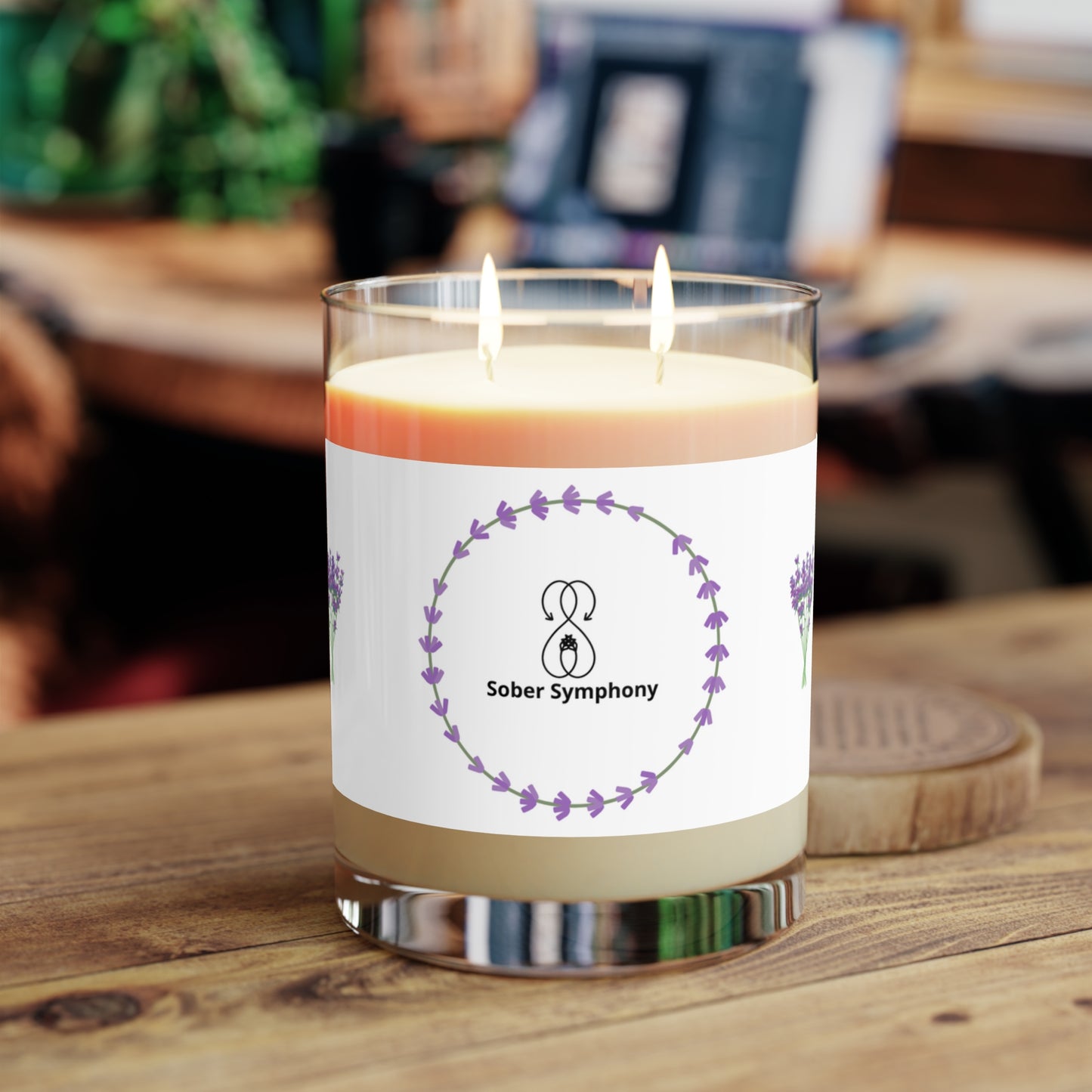 Sober Symphony Lavendar Scented Candle - Full Glass, 11oz