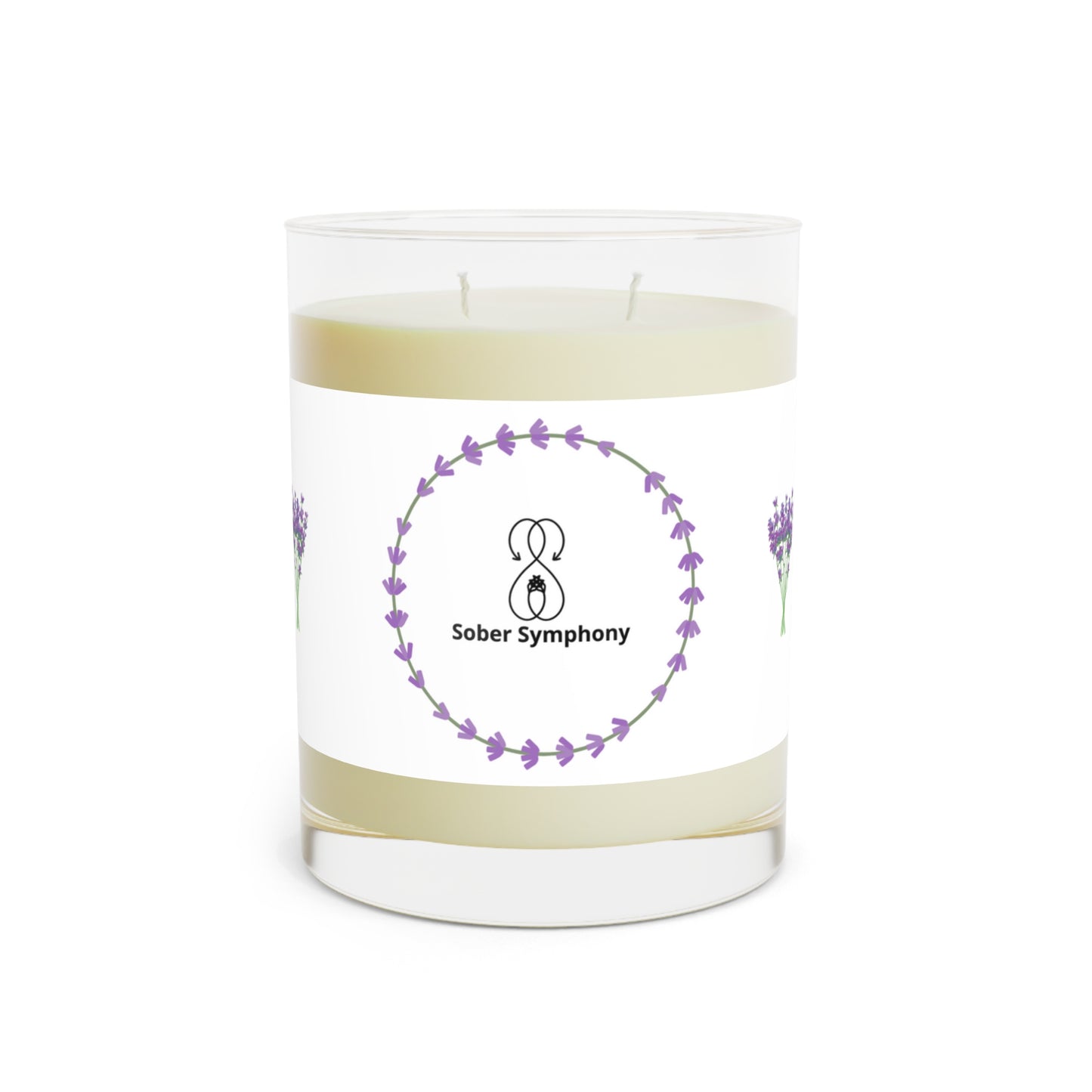 Sober Symphony Lavendar Scented Candle - Full Glass, 11oz