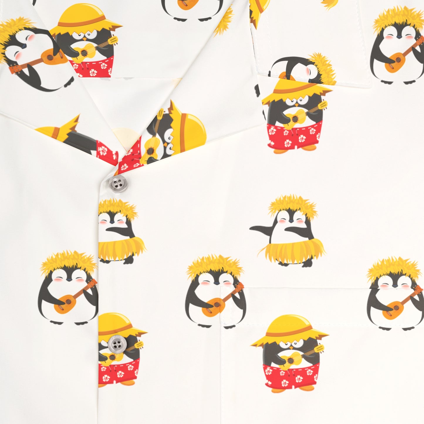 Sober Symphony - Penguin Design Men's Button Down Shirt