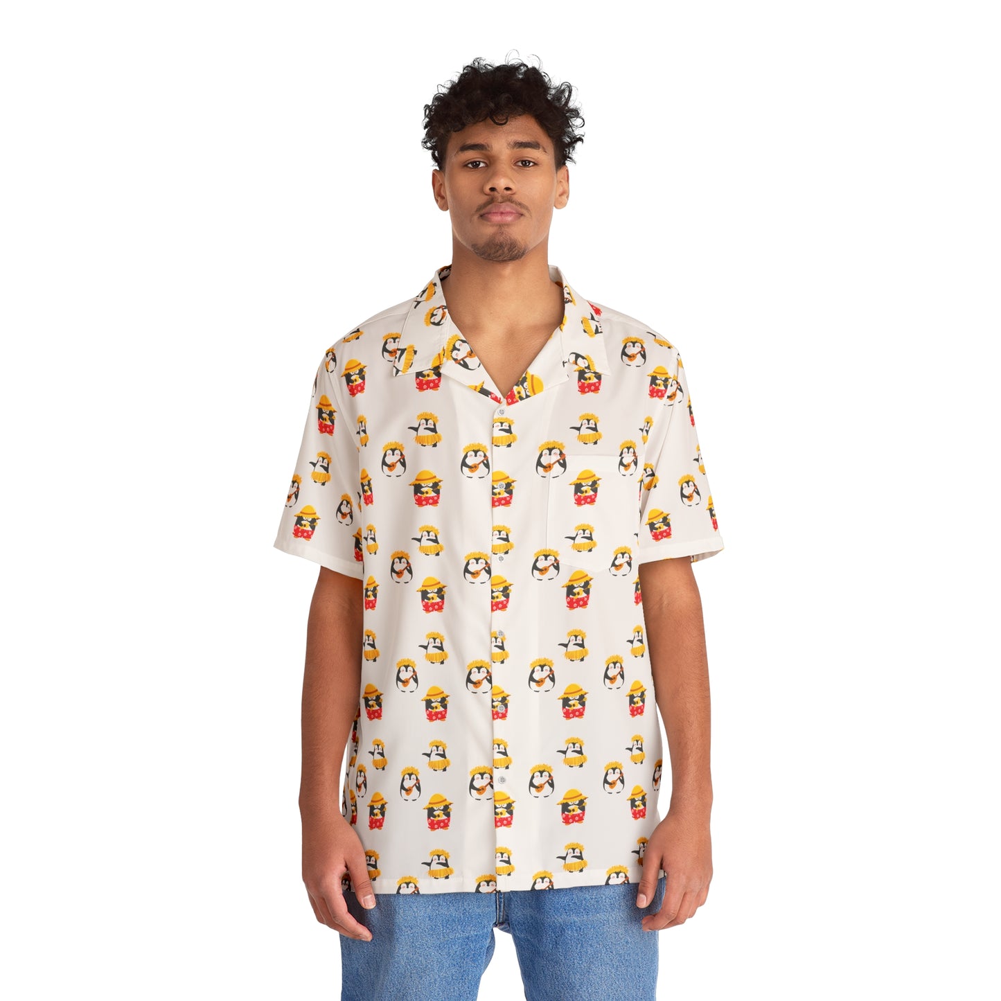 Sober Symphony - Penguin Design Men's Button Down Shirt
