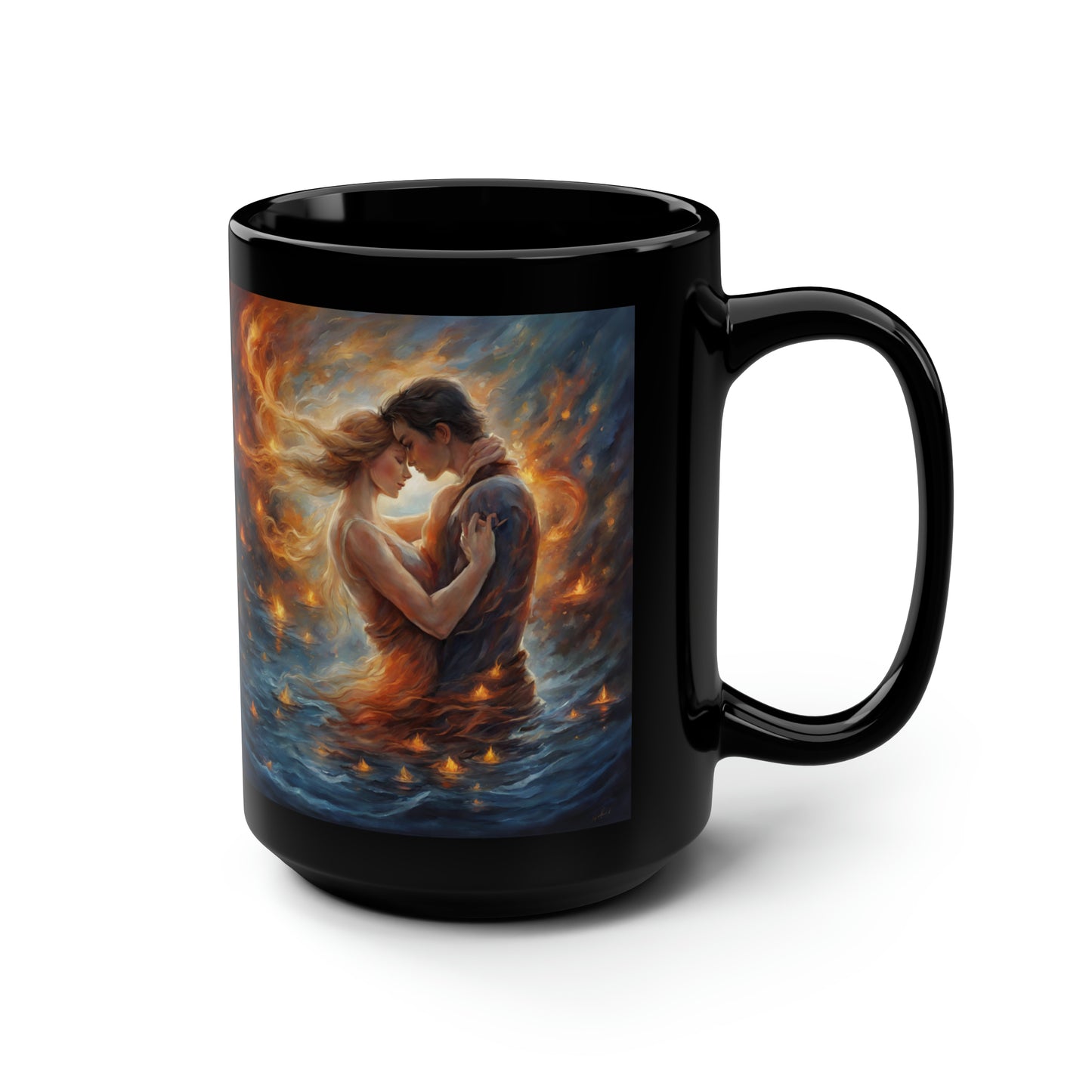 My Favorite Place In the World is Next To You - Black Mug, 15oz