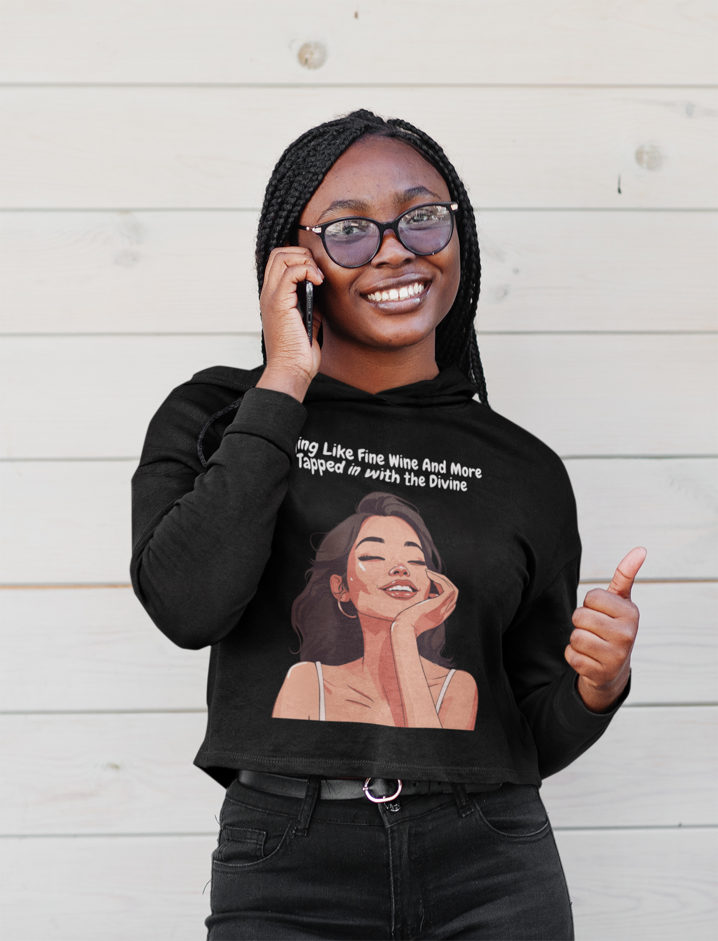 Sober Symphony - Aging Like Fine Wine And More Tapped in with the Divine - Crop Hoodie