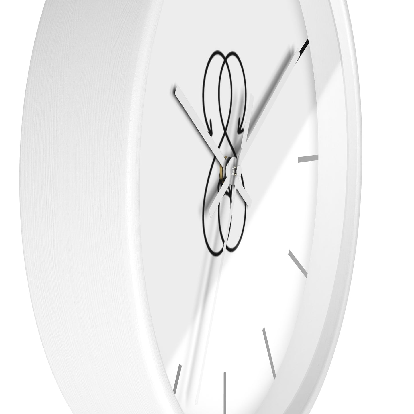 Sober Symphony White Frame Lines Round Wall Clock