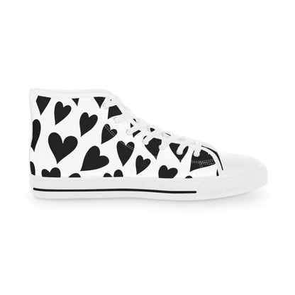 Black Hearts - Men's High Top Sneakers - Sober Symphony®