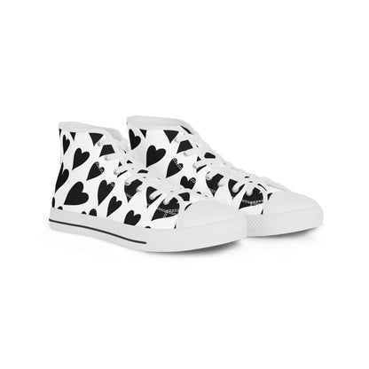 Black Hearts - Men's High Top Sneakers - Sober Symphony®