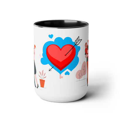 Sober Symphony - Couple Love - Two-Tone Coffee Mugs, 15oz