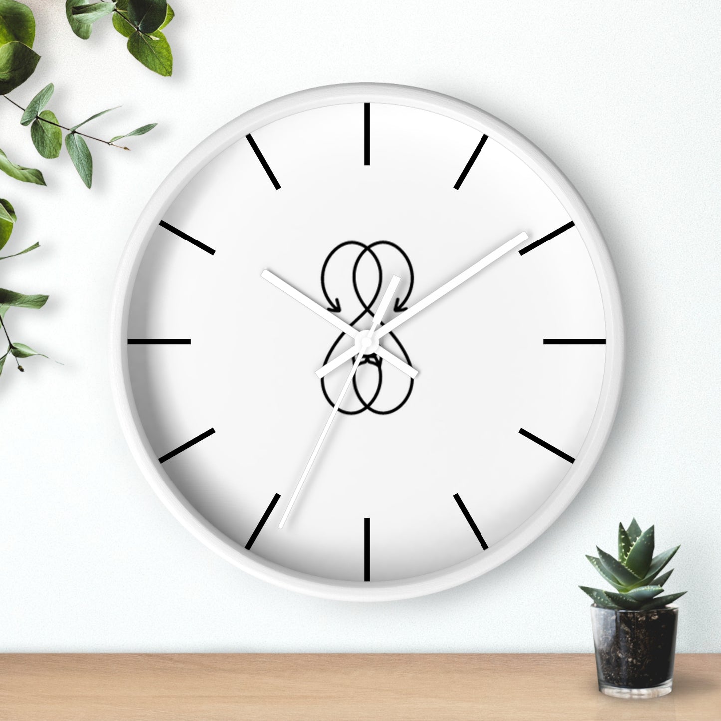 Sober Symphony White Frame Lines Round Wall Clock