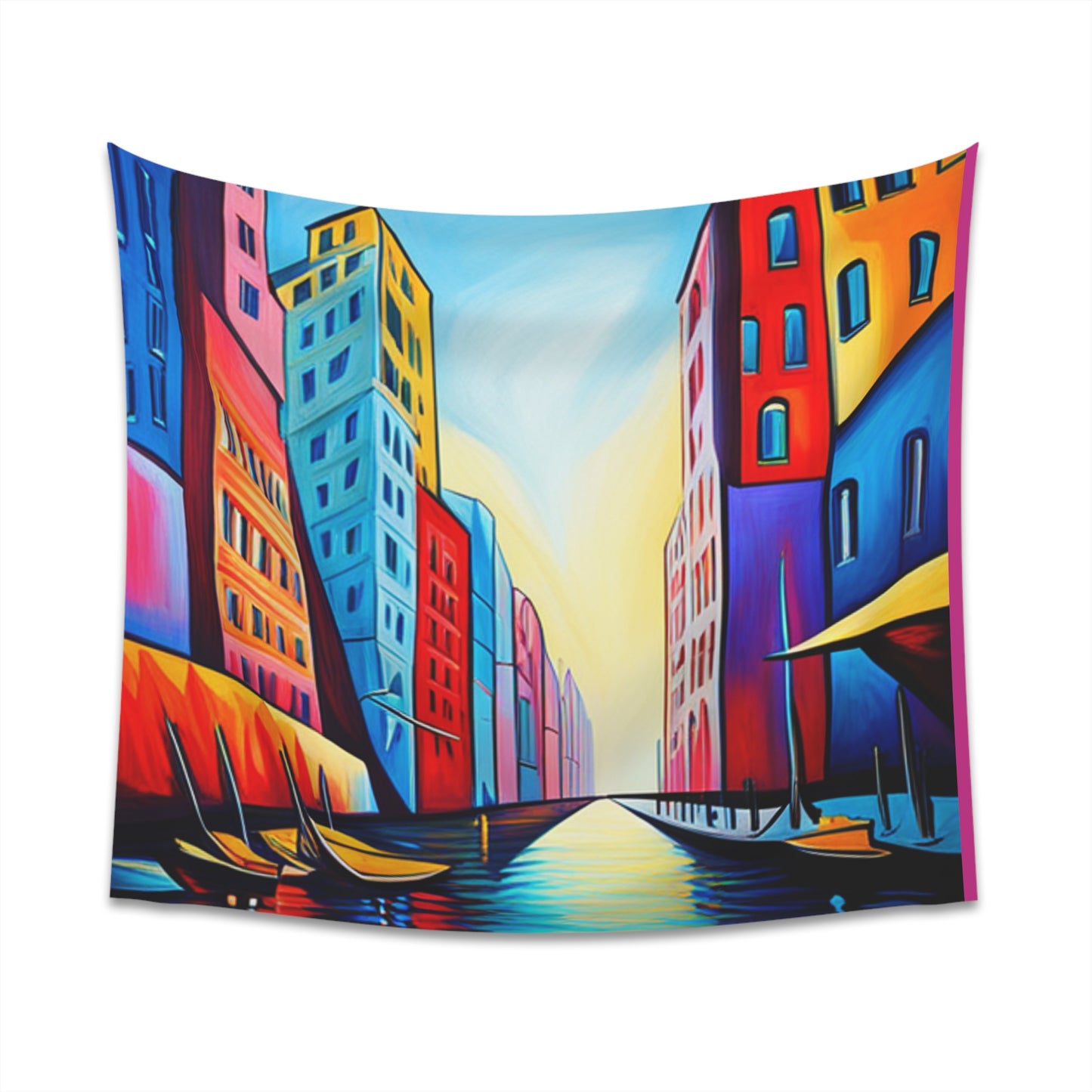 Sober Symphony - Colorful Buildings Printed Wall Tapestry