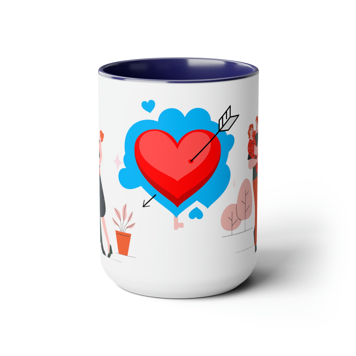 Sober Symphony - Couple Love - Two-Tone Coffee Mugs, 15oz