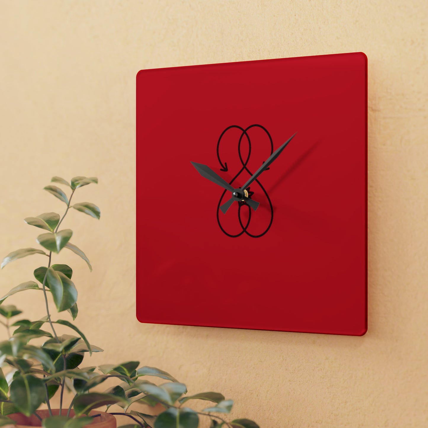 Sober Symphony - Red Acrylic Wall Clock