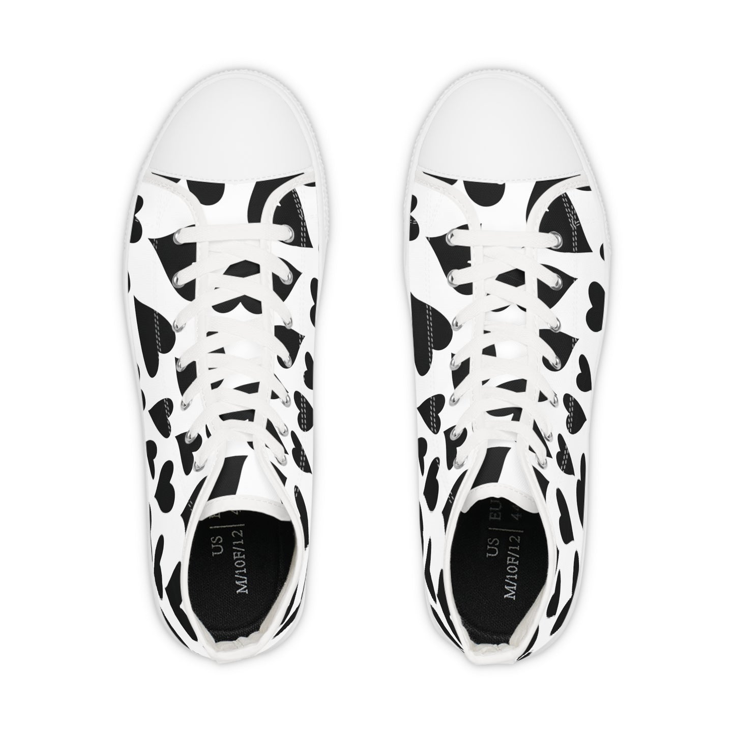 Black Hearts - Men's High Top Sneakers - Sober Symphony®