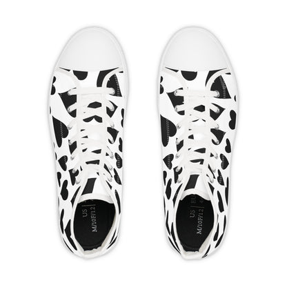Black Hearts - Men's High Top Sneakers - Sober Symphony®