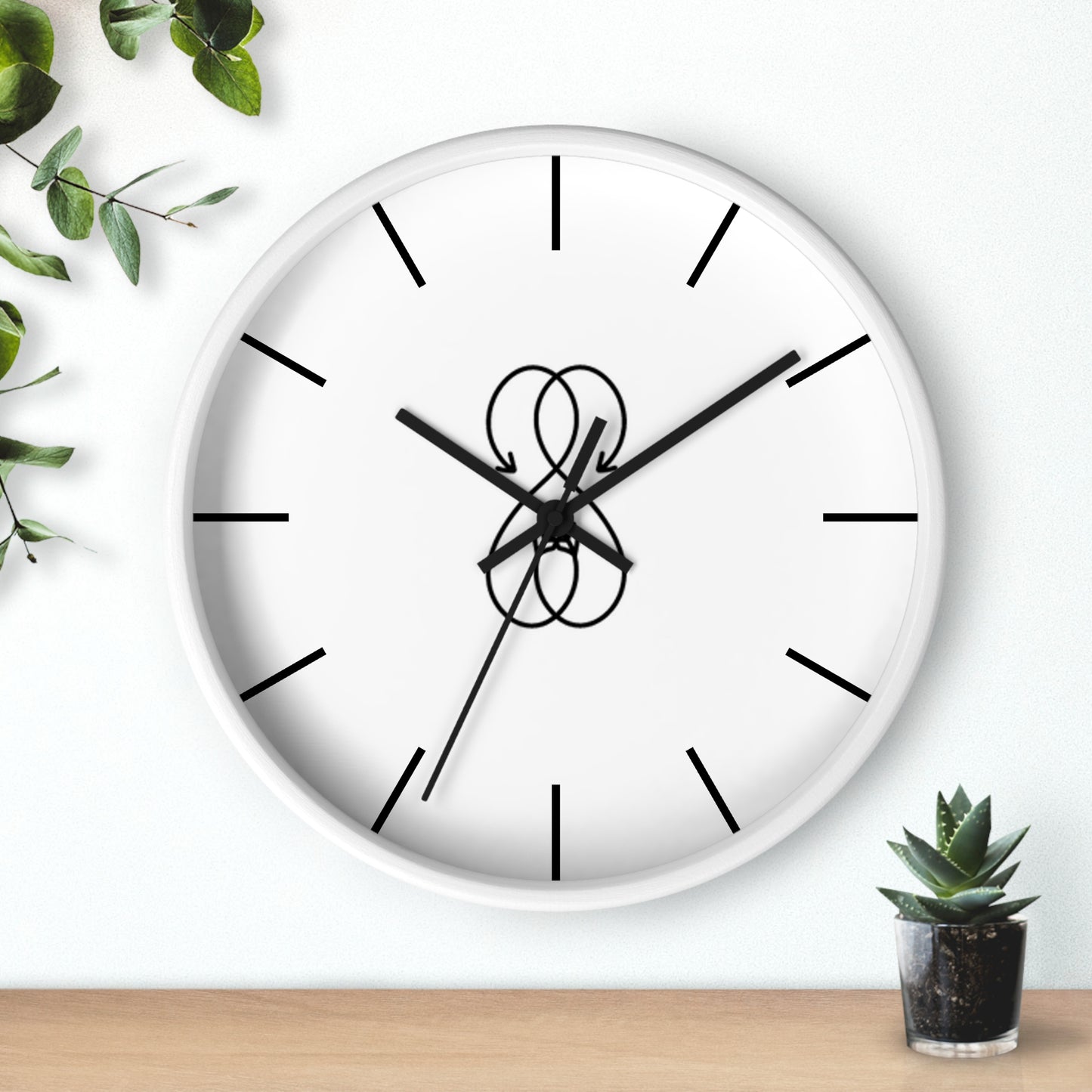 Sober Symphony White Frame Lines Round Wall Clock