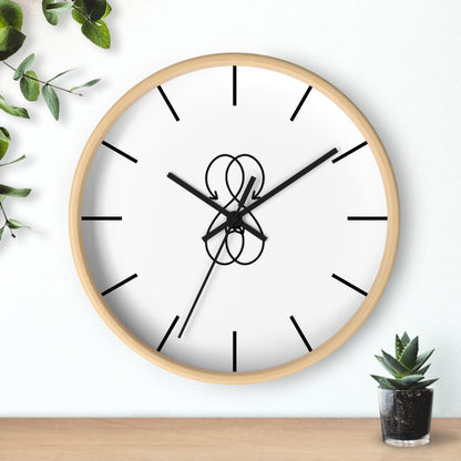 Sober Symphony Wooden Frame Lines Round Wall Clock