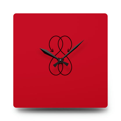 Sober Symphony - Red Acrylic Wall Clock