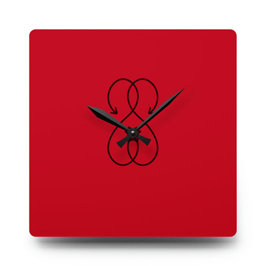 Sober Symphony - Red Acrylic Wall Clock