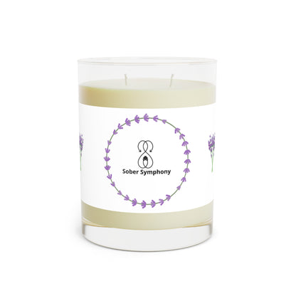 Sober Symphony Lavendar Scented Candle - Full Glass, 11oz