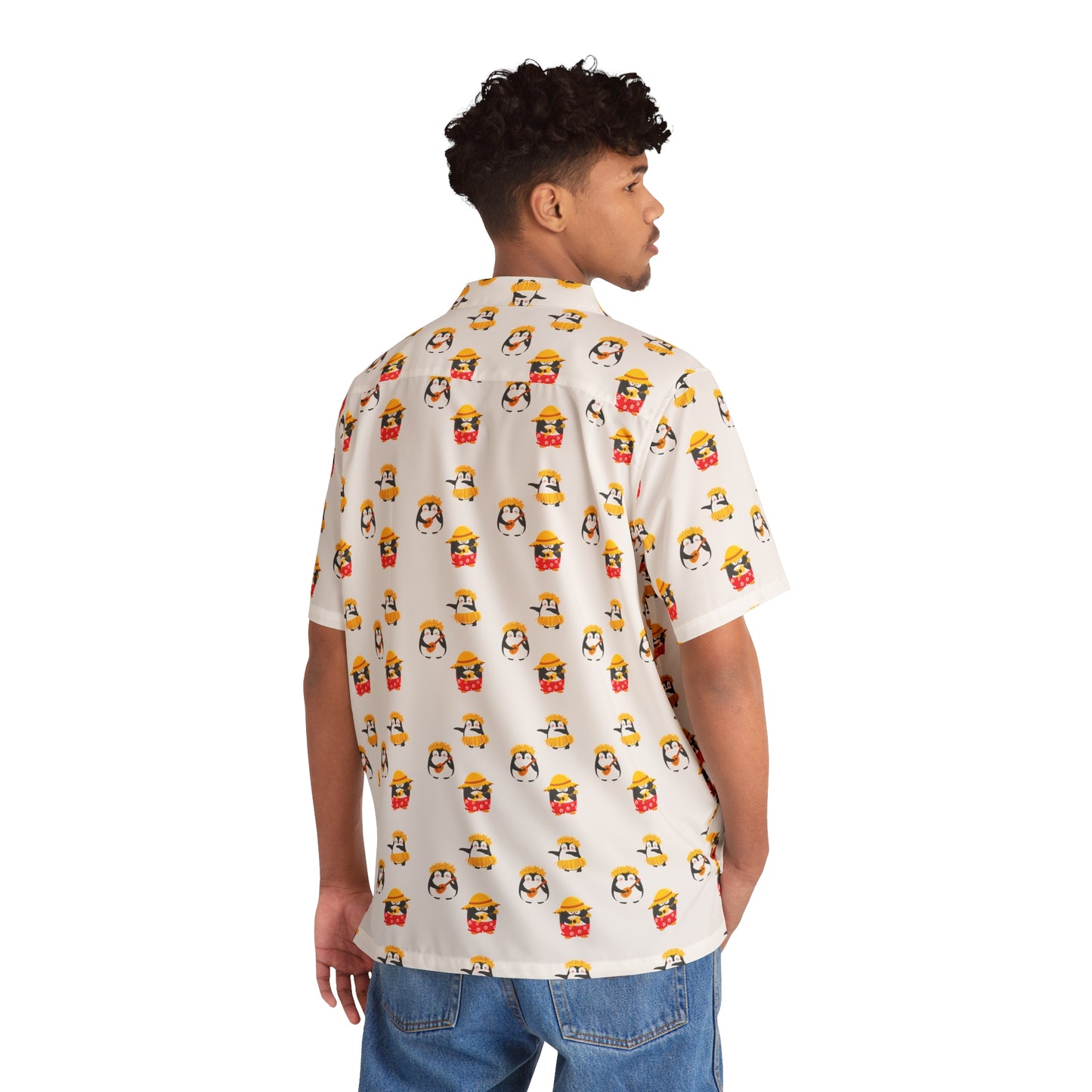 Sober Symphony - Penguin Design Men's Button Down Shirt
