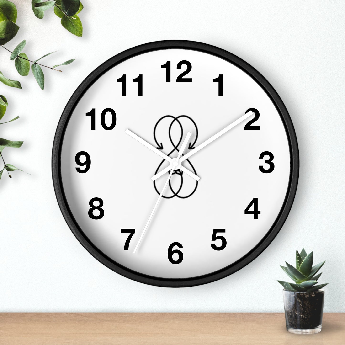 Sober Symphony Black Frame Numbered Round Wall Clock