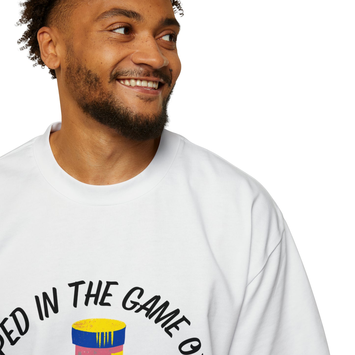 Trapped In The Game Of Life Men's Heavy Oversized Tee - Sober Symphony®