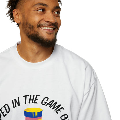 Trapped In The Game Of Life Men's Heavy Oversized Tee - Sober Symphony®