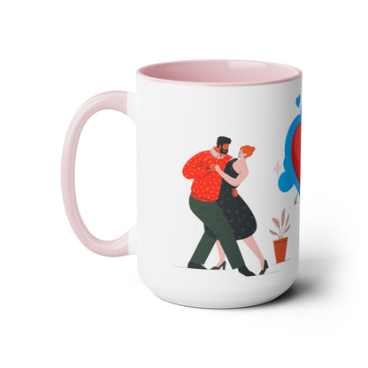 Sober Symphony - Couple Love - Two-Tone Coffee Mugs, 15oz