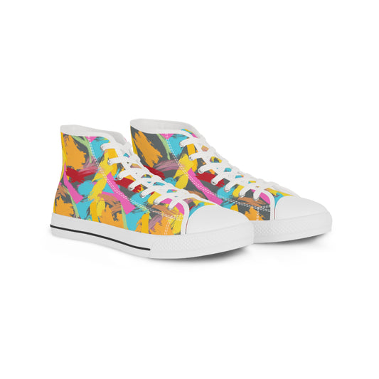 Colorful Paint Stroke - Men's High Top Sneakers - Sober Symphony®