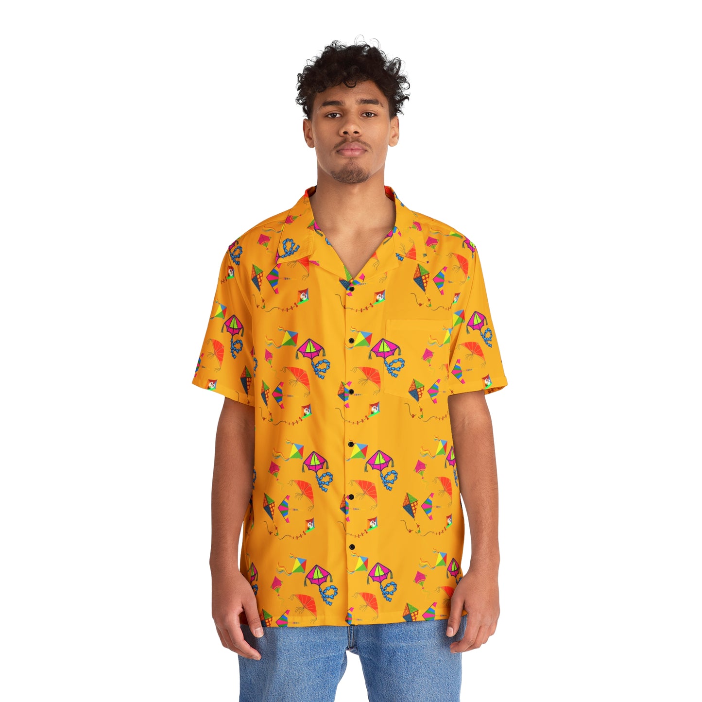 Sober Symphony - Kite Flying Print Men's Hawaiian Shirt