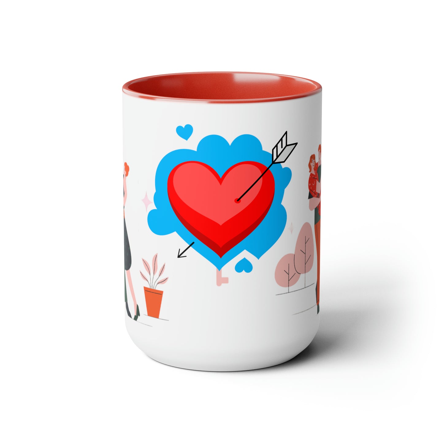 Sober Symphony - Couple Love - Two-Tone Coffee Mugs, 15oz