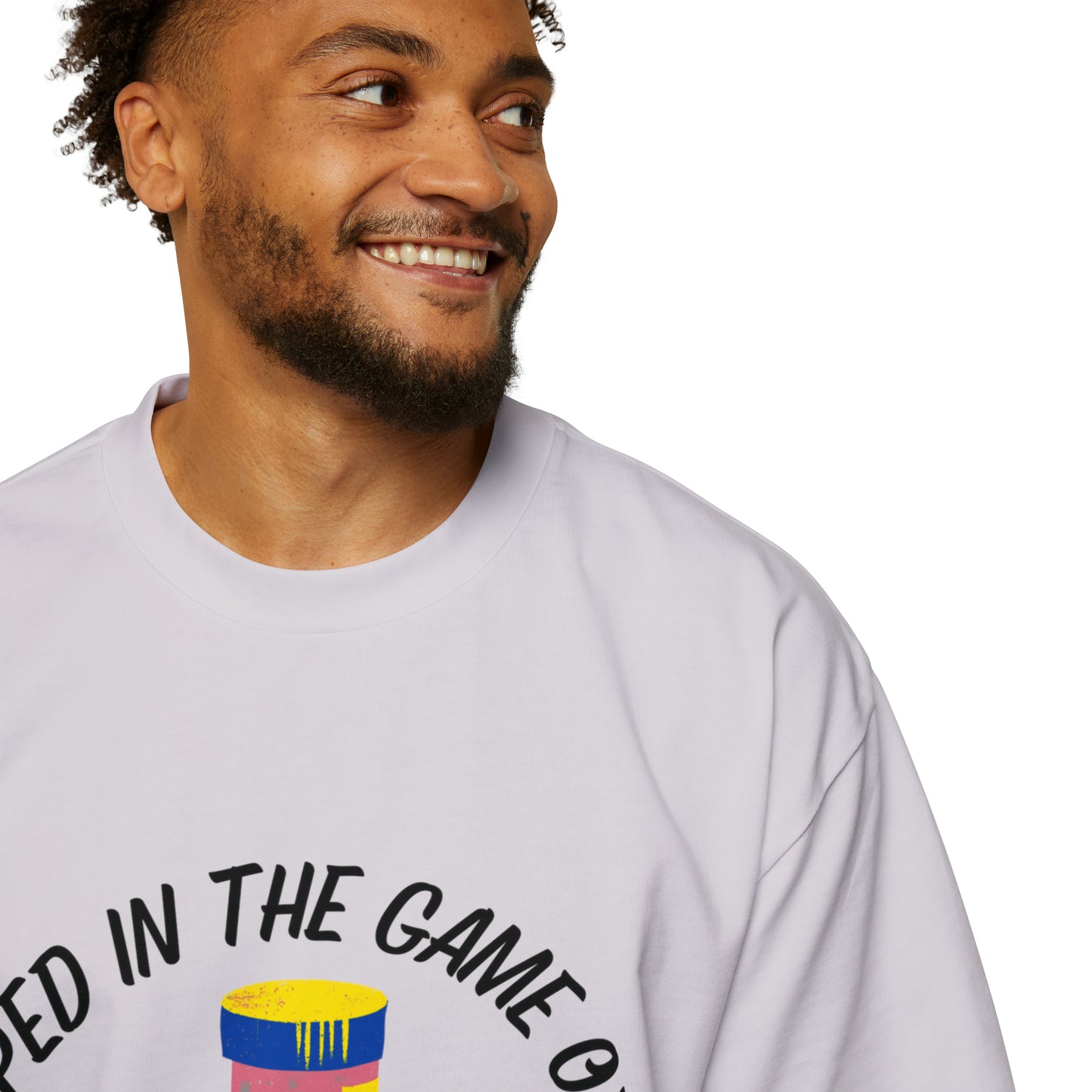 Trapped In The Game Of Life Men's Heavy Oversized Tee - Sober Symphony®