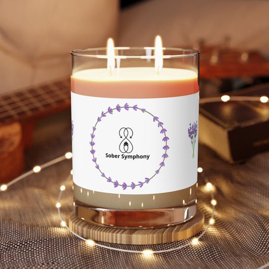 Sober Symphony Lavendar Scented Candle - Full Glass, 11oz
