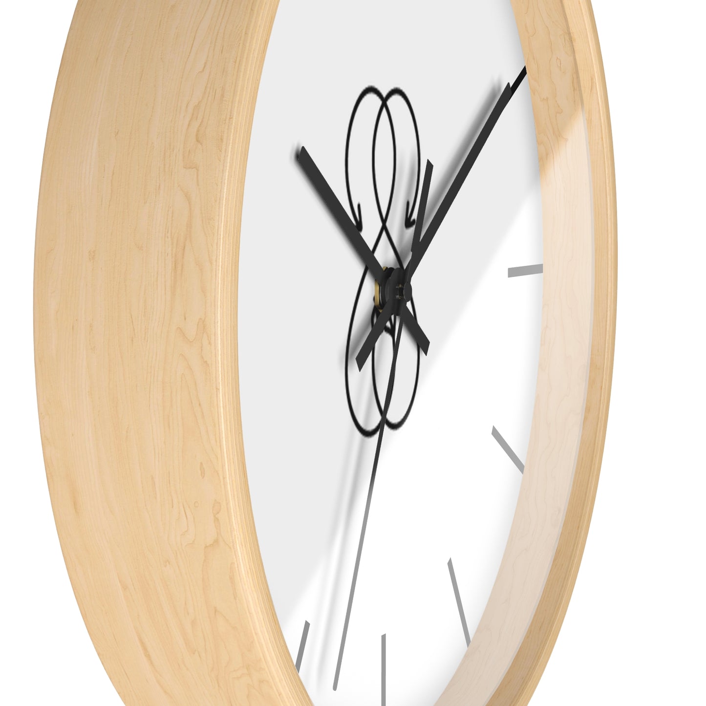 Sober Symphony Wooden Frame Lines Round Wall Clock