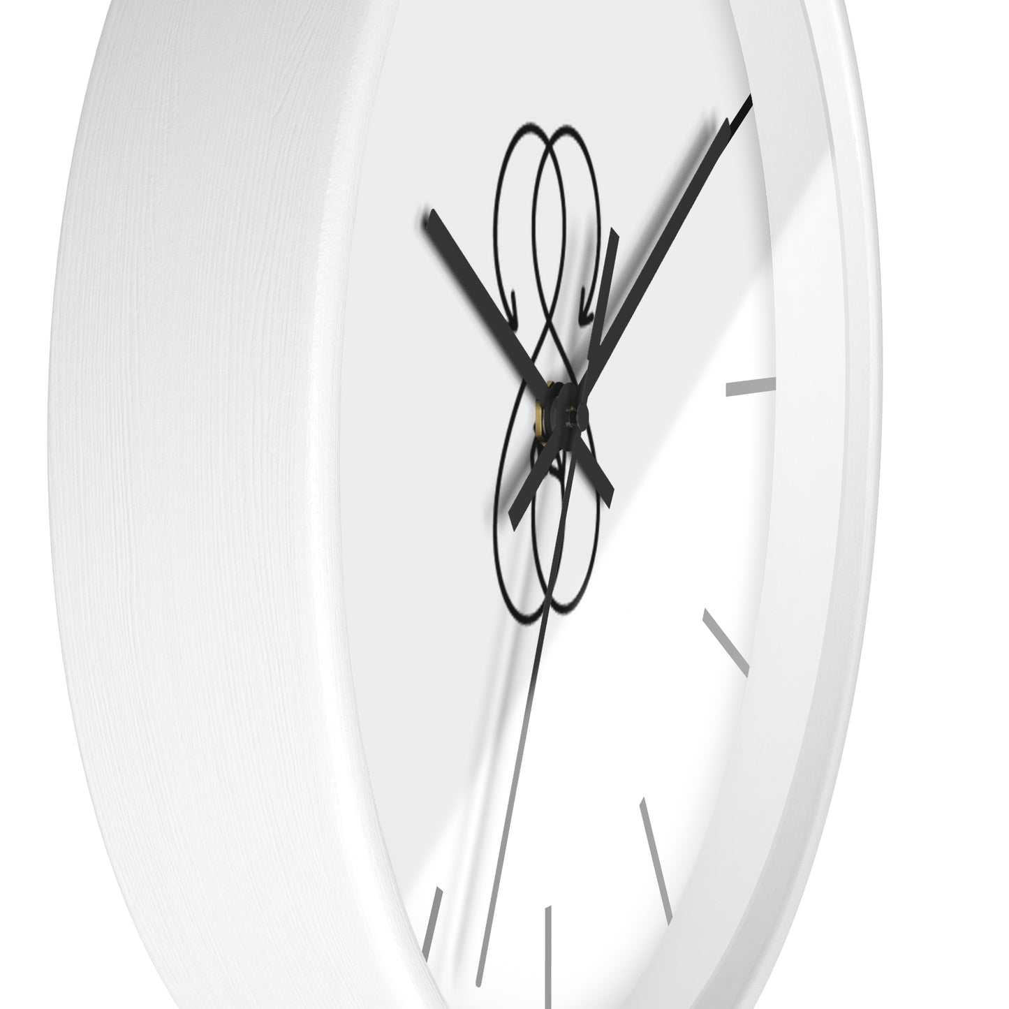 Sober Symphony White Frame Lines Round Wall Clock