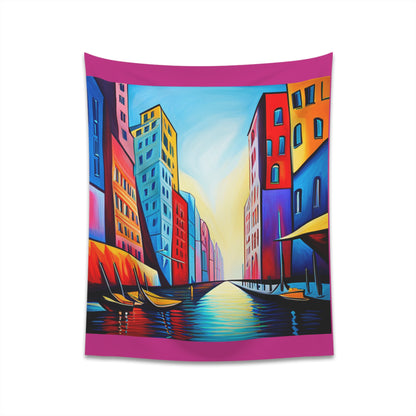 Sober Symphony - Colorful Buildings Printed Wall Tapestry