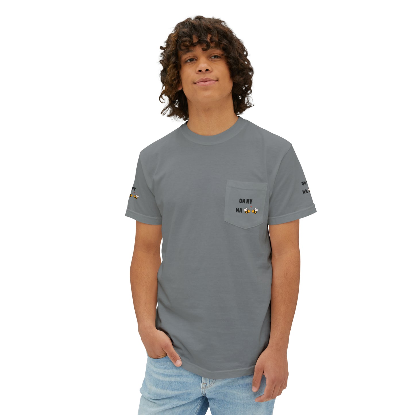 Oh My Ha - Garment-Dyed Pocket T-Shirt - Sober Symphony®