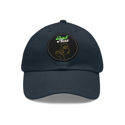 Beach Please - Baseball Cap with Leather Patch (Round)