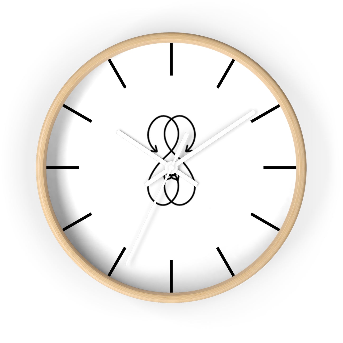Sober Symphony Wooden Frame Lines Round Wall Clock