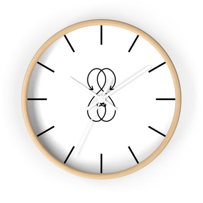 Sober Symphony Wooden Frame Lines Round Wall Clock