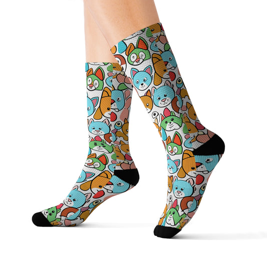 Sober Symphony - Dog Print Sublimation Socks