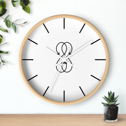 Sober Symphony Wooden Frame Lines Round Wall Clock