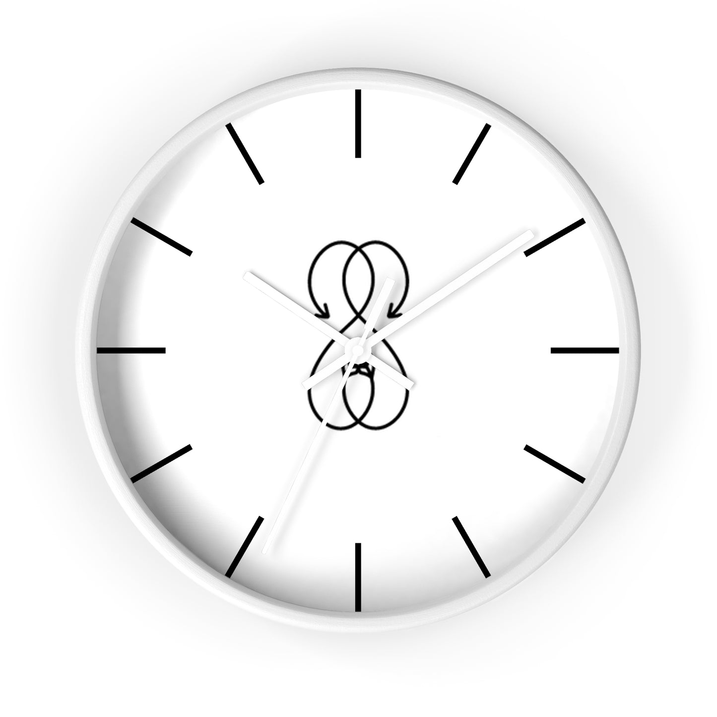 Sober Symphony White Frame Lines Round Wall Clock