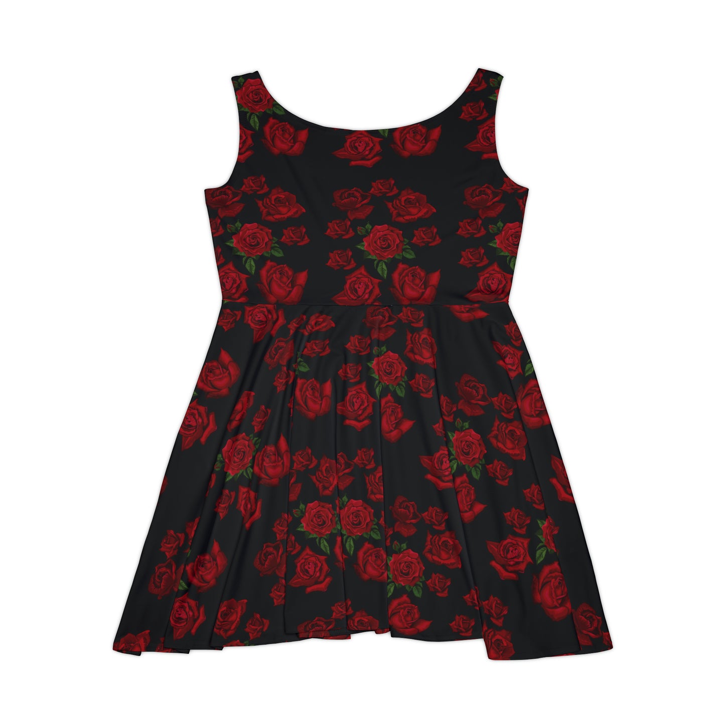 Sober Symphony Red Roses Floral Dress - Women's Skater Dress