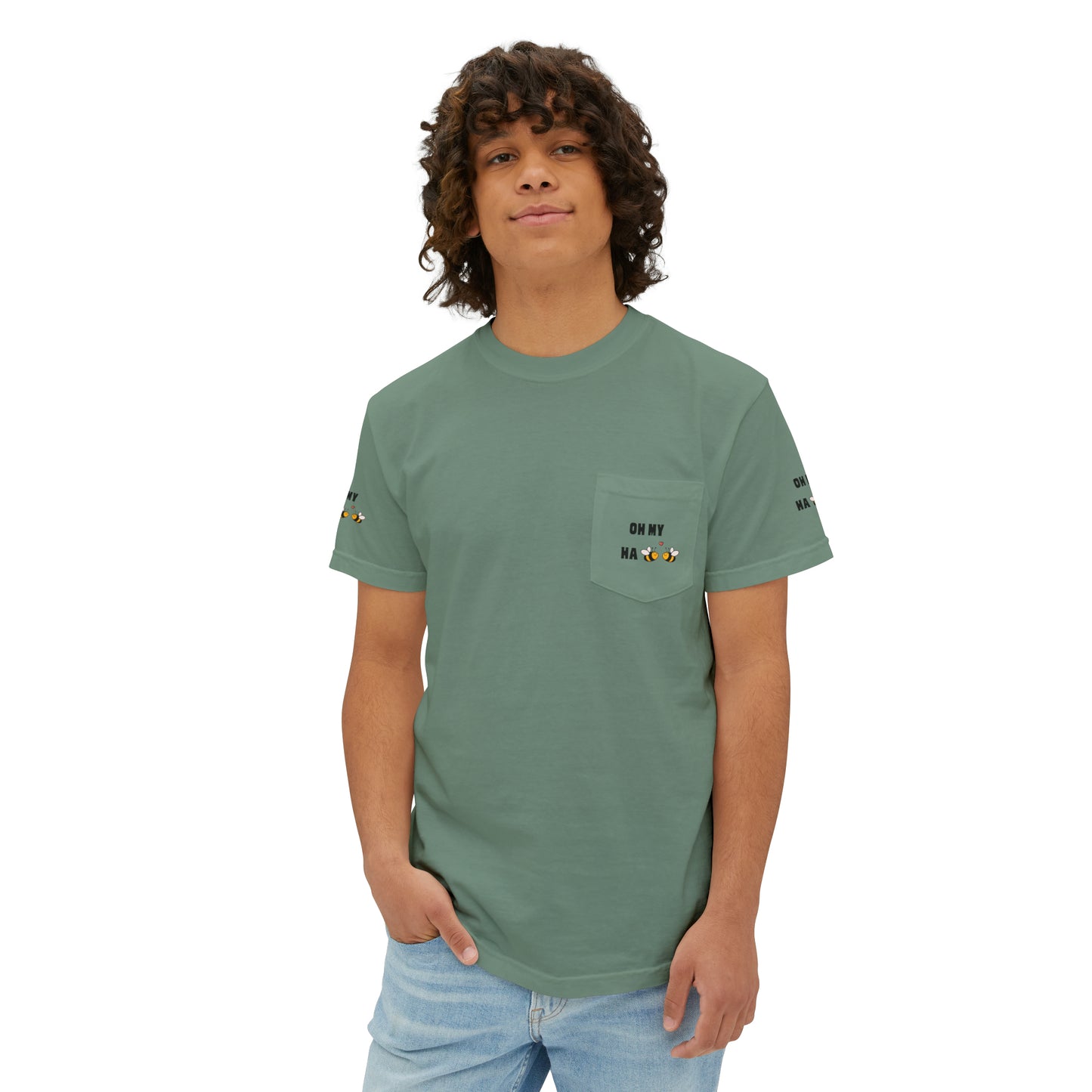 Oh My Ha - Garment-Dyed Pocket T-Shirt - Sober Symphony®