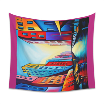 Sober Symphony - Colorful Buildings Printed Wall Tapestry