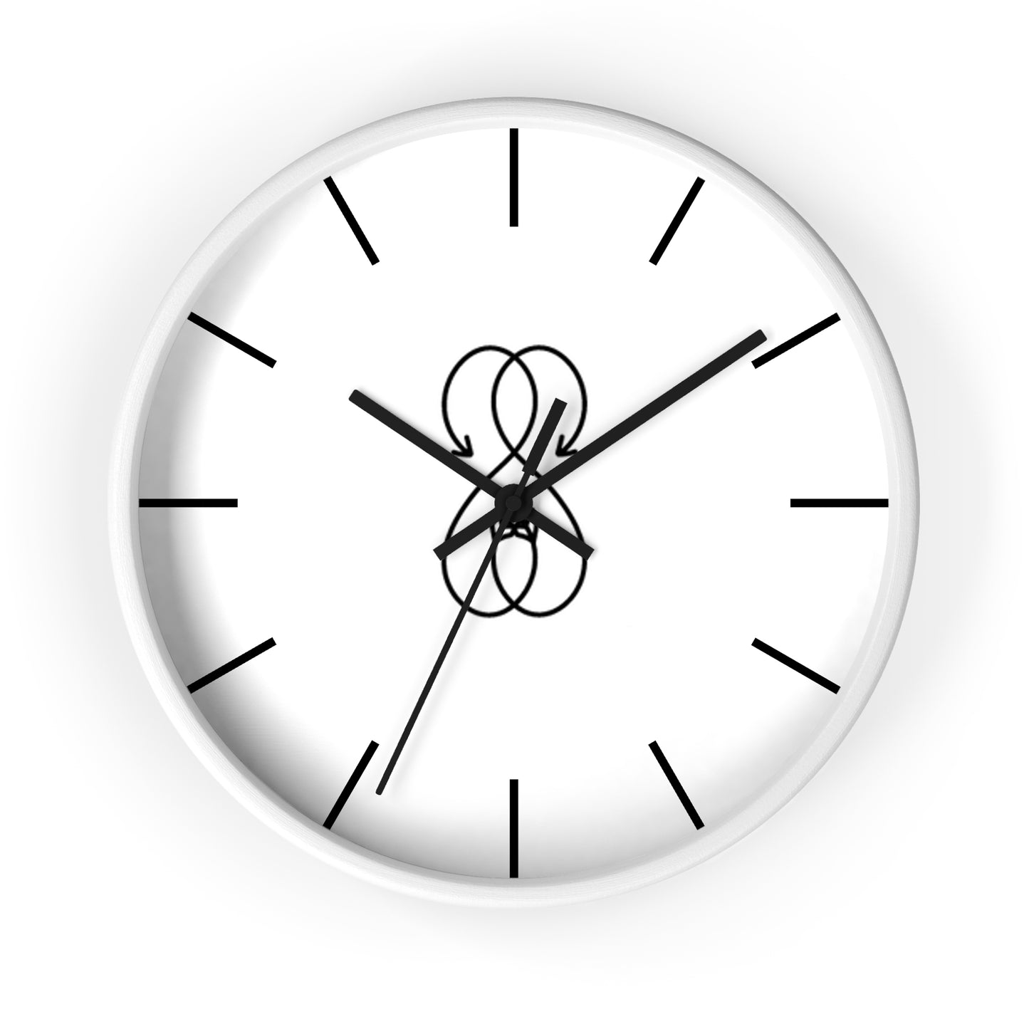 Sober Symphony White Frame Lines Round Wall Clock