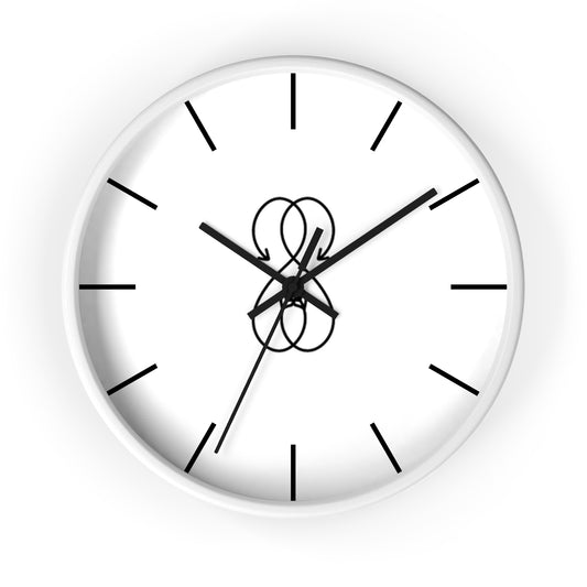 Sober Symphony White Frame Lines Round Wall Clock