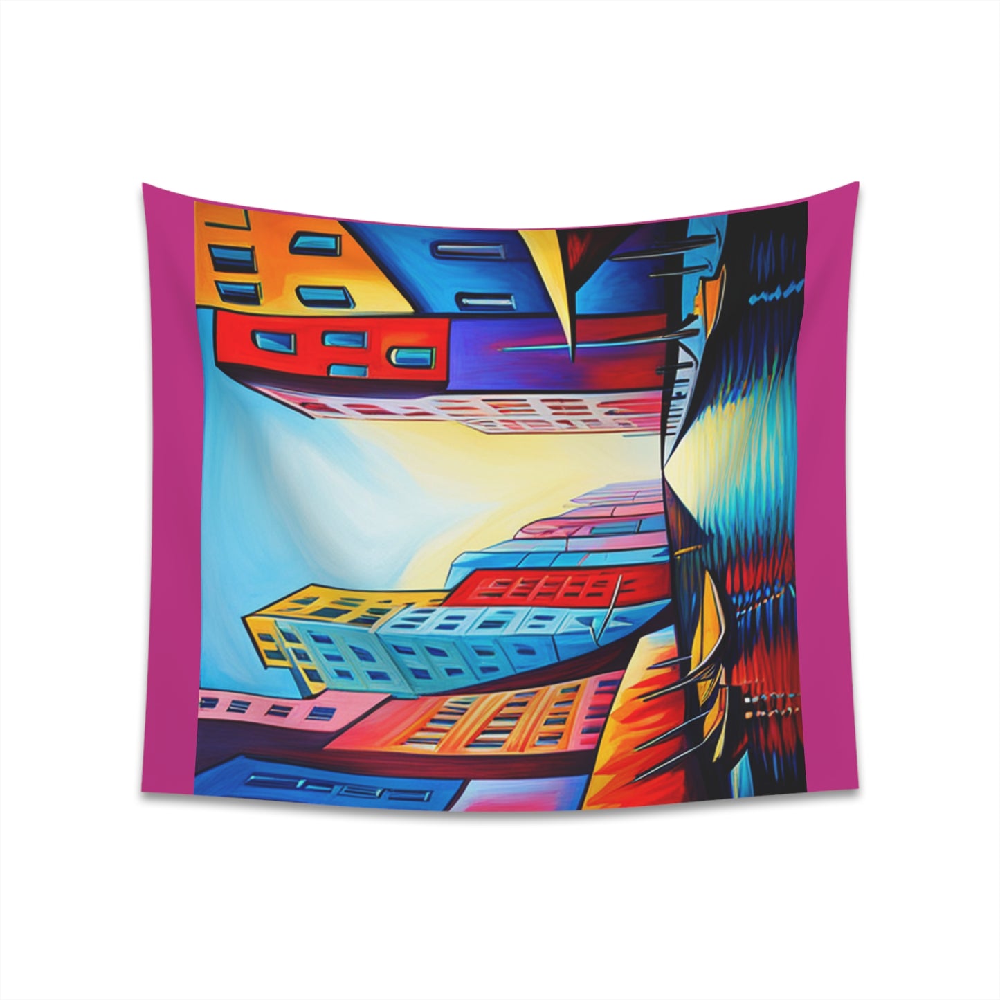 Sober Symphony - Colorful Buildings Printed Wall Tapestry