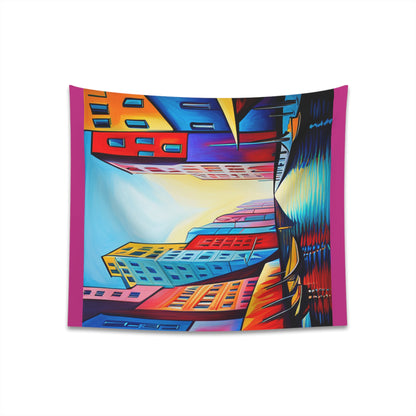 Sober Symphony - Colorful Buildings Printed Wall Tapestry