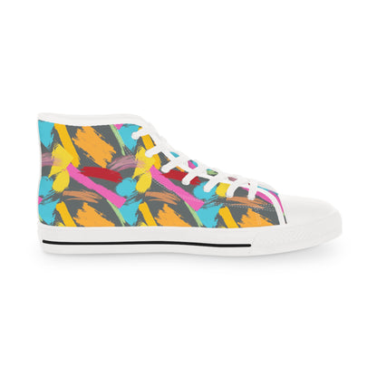 Colorful Paint Stroke - Men's High Top Sneakers - Sober Symphony®